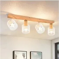 ZMH Deckenstrahler 4 Flammig E14 Schwarz/Weiß Modern Wohnzimmerlampe Max.25w, Hochwertige Materialien für langanhaltende Qualität, ohne Leuchtmittel, Schwenkbar 350° Deckenspot Schlafzimmer Küche