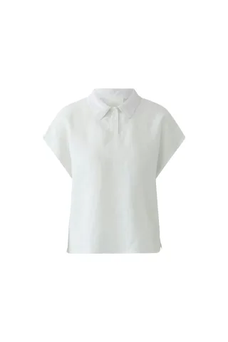 Oui - Leinen Patch Bluse optic white - Gr. - 36