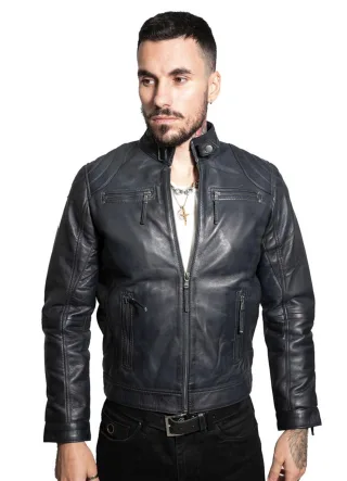 Herren Moto Leder Bikerjacke-Taiwan