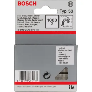 Bosch Feindrahtklammer Typ 55, 11,4mm breit, rostfrei - 2609200216