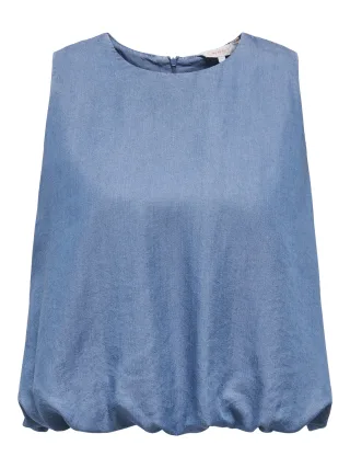 ONLY - ONLCHARIS LIFE SL BALLOON TOP WVN CC Medium Blue Denim - Gr. - L