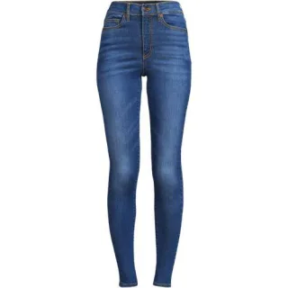Skinny Fit Jeans High Waist, Damen,  Blau, Baumwoll-Mischung, by Lands' End