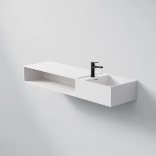 Steinberg Serie 443 Waschtisch Wandwaschtisch aus Mineo Stone, matt white, 443 7145 W 443 7145 W