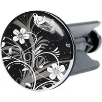 Sanilo Waschbeckenstöpsel White Flower, Ø 4.0 cm, hochwertig, universell, mit Motiv, 100% wasserdicht