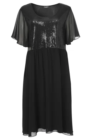 VIA APPIA DUE - Kleid Rundhals 1/2 Arm schwarz - Gr. - 50