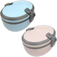 HAC24 Lunchbox Brot- und Lunchbox Vesperdose Brotdose Snackbox Vorratsbox, Kunststoff, (Set, 2-tlg), BPA Frei