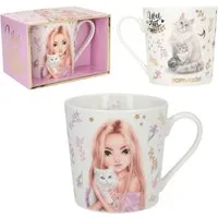 Depesche Spiel TOPModel Becher BLOOMING KITTY - Porzellan mit Goldveredlung