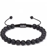 UNIQAL.de Perlenarmband aus Natur- & Edelstein – Unisex, 8 mm (einreihiges Natursteinarmband, verschiedene Farben & Steinsorten), verstellbar, handgefertigt