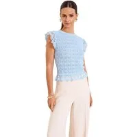 LIPSY T-Shirt Lipsy Strickoberteil mit Häkelei und Spitze (1-tlg)