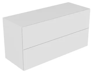 Keuco Sideboard Edition 11 31327, Bel., 2 Front-Auszüge, weiß/Glas weiß satiniert, 31327270100 31327270100
