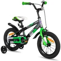 JOYSTAR Kinderfahrrad 12/14/16/20 Zoll Graffiti fahrrad für 3-10 jährige Jungen Mädchen, mit Stützrädern, Kotflügel, Fahrradklingel