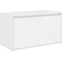 vidaXL Sitzbank, Flurbank 80x40x45 cm Weiß Holzwerkstoff