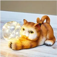 3PAGEN Tierfigur Solarlampe Katze ca. 23x14x12 cm