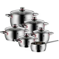 WMF Topf-Set Quality One, Cromargan® Edelstahl Rostfrei 18/10 (Set, 11-tlg), Cool+ Technologie für wärmereduzierte Griffe, breiter Schüttrand