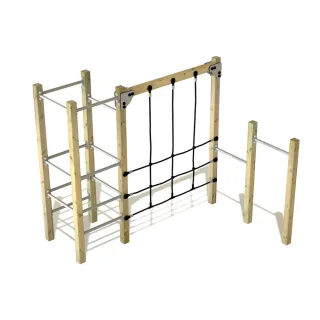Parkour Anlage PRO Fit Runner - Robuste Outdoor Fitness Station für öffentliche Parks - Massivholz Konstruktion inklusive Anker - Wickey
