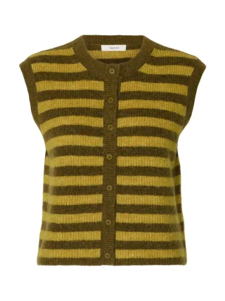 selected women - SLWLULU SL BUTTON O-NECK VEST NOOS Fir Green - Gr. - L