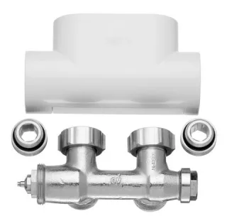 Kermi Ventilhahnblock, E-w Eckform, Blende weiß, 1 Stück/VPM, ZV00410001 ZV00410001