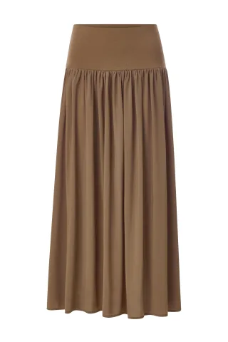 Rich & Royal - Scuba Mini Peplum Skirt coconut bark - Gr. - L