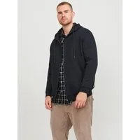 Jack & Jones PlusSize Kapuzensweatjacke JJEBRADLEY mit Kapuze und weichem Innenmaterial unifarben, modisch, relaxed fit, Materialmix