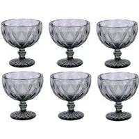 Schäfer Elektronik Schale 6er Set Diamond – 300 ml Eisschalen Set für Desserts und Snacks, Glas, (6-tlg)