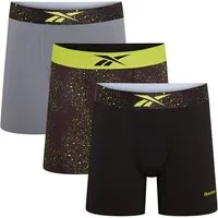 Reebok Trunk BENJI (3er Pack) basic, feuchtigkeitsregulierend, mit Logo, mit Muster, breiter Bund