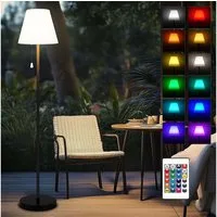 MUPOO LED Außen-Stehlampe Solar Stehleuchte mit Fernbedienung, RGB Outdoor Stehlampe Akku, USB-Aufladbar, Wasserdicht, Höhenverstellbar,Memory-Funktion mit Lichtsensor