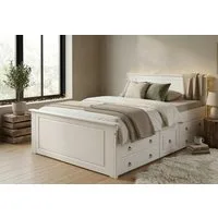 OTTO home Massivholzbett Hugo, FSC® zertifiziert, Landhausstil, zeitlos und edel (auch als Super Sparset inklusive Schubkästen), Stauraumbett, extra belastbar, Made in EU, viele Breiten