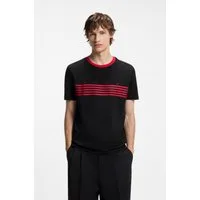 HUGO T-Shirt Dempsy kontrastfarbiger Ausschnitt, Regular Fit, reine Baumwolle