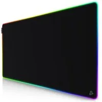 Titanwolf Gaming Mauspad RGB Mousepad 1200 x 600 x 3 mm, LED Multi Color XXXL Tischunterlage, rutschfest, abwaschbar, Geschwindigkeit & Präzision, Symbol grau