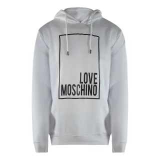 Moschino Box Logo Weißer Hoodie