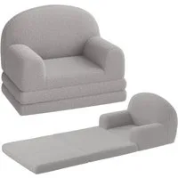 GarveeMore Kindersofa 2-in-1 Schlafsofa Sofabett Klappsofa für Kinder aus Teddystoff
