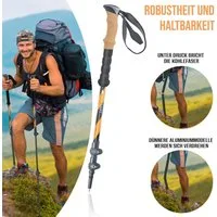 BURI Teleskopstöcke Teleskop Wanderstock Walking Stöcke verstellbar aus Alu mit Korkgriff