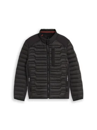 Tom Tailor - Lightweight Hybrid Steppjacke mit Stehkragen black - Gr. - L