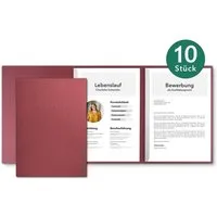 STRATAG Bewerbungsmappe in feinster Lederstruktur - 10 Stück 3-teilig mit 2 Klemmschienen (Set, 10-St., mit hochwertiger Relief-Prägung BEWERBUNG), direkt vom Hersteller STRATAG - handgefertigt in Deutschland