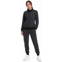 L.gonline Freizeitanzug Damen Trainingsanzug, Freizeitanzug ohne Kapuze 500A (Kapuzenjacke mit Reißverschluss, Hose, 2-tlg), Fitness Freizeit Casual