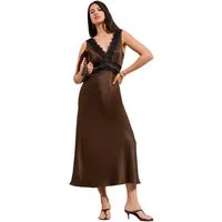 Friends Like These Midikleid Friends Like These Satin-Midikleid mit Spitze (1-tlg)