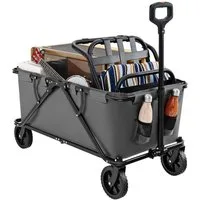 KOMFOTTEU Bollerwagen, 170L/100kg Handwagen mit 360° drehbaren Rädern