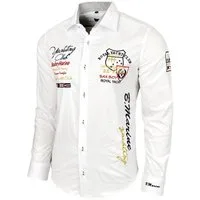 Baxboy Langarmhemd Baxboy Edel Dezent Herren Hemd Stickerei Hemden Kontrast Langarm B-508