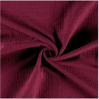 maDDma Stoff 50x130cm Musselin Stoff uni Meterware Mulltuch, bordeaux