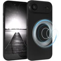 EAZY CASE Handyhülle für Apple iPhone Air Hülle Silikon 6,5 Zoll, Schutzhülle mit MagSafe kratzfest Back Cover Kameraschutz Schwarz