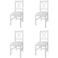furnicato Esszimmerstuhl Esszimmerstuhl-Set 41,5x45,5x85,5 cm Weiß Massivholz 4-teilig (4 St), Ergonomische Sitzgruppe mit glatter Lackierung für die Küche