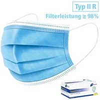 siegmund care Medizinischer Mund-Nasen-Schutz 50x Medizinischer Mund- und Nasenschutz, 50-St., MHD: 31.07.2029, Filterleistung BFE 99,96 %