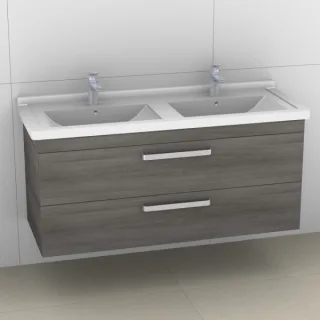 Artiqua 411 Waschtischunterschrank für Starck 3 033213 Graphit Struktur quer, 411-WU2L-D11-7098-401 411-WU2L-D11-7098-401