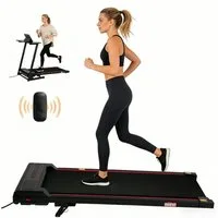 Vankel Laufband Walking Pad Laufband, 0,65 PS, 1-6 km/h, 6 % Steigung, bis 110 kg (mit LED-Display & Fernbedienung), mit Steigung 6%, leise(Noise