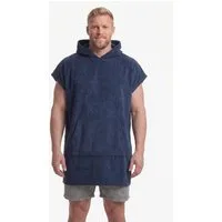 Men Plus Bademantel Badeponcho Sweat Kapuze Kängurutasche, ca. Mitte Oberschenkel, Materialmix
