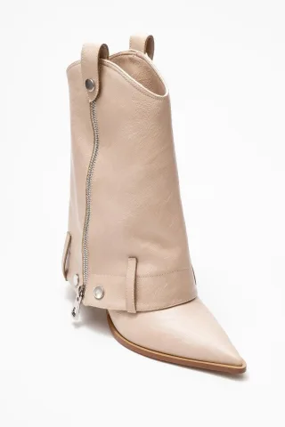 Lola Reißverschluss Spitzer Zehenbereich Absatz Stiefel