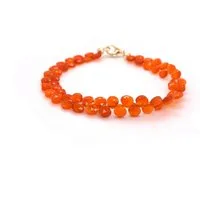 Sogni d'oro Armband mit facettierten Tropfen aus Carneol, Silber 925 vergoldet