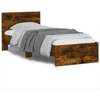 vidaXL Bettgestell, Bettrahmen mit Kopfteil Räuchereiche 75x190 cm Holzwerkstoff