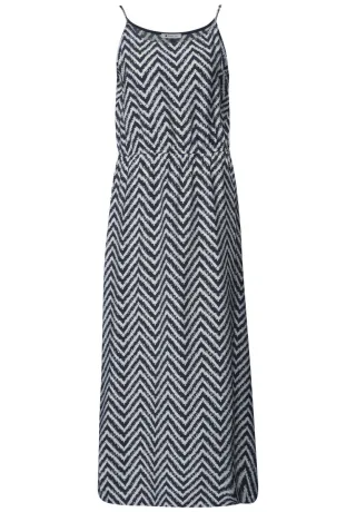 Street One - Gemustertes Midikleid blau - Gr. - 40
