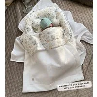 Loolay Bettnestchen Weiß WAFFELPIQUE/ HASE Beige Babynest Babyaustattung Neugeborene SETS, (Reisebett Unterlage Nestchen SOLO/ o. in Premium Geschenk SETS, 1-tlg., 4 Jahreszeiten ATMUNGSAKTIVER WAFFELSTOFF), LOOLAY® - 100% Europäische Stoffe und Klei